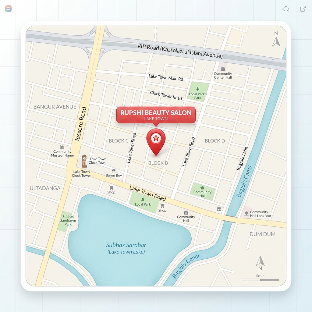 Map Location of Rupshi Beauty Salon in Lake Town Kolkata